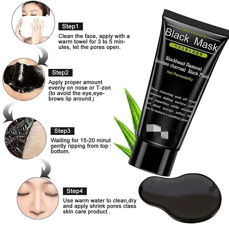 60g Black Head Remover Nose Black Mask Face Care Mud Acne Treatments Peel Off Mask Pore Strip Peel Mask Oil Control Skin Care 4 60g Black Head Remover Nose Black Mask Face Care Mud Acne Treatments Peel Off Mask Pore Strip Peel Mask Oil Control Skin Care - Image 4