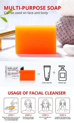 1-3pcs Genuine Kojic Acid Soap Bars Skin Lightening Whitening,bzz -Cosmetics Promotion Store 1467132400 max