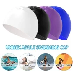Extra Large Swim Cap Swimming Hat Non-Slip Design High Elastic Waterproof Hair Protection Swim Cap For Adults Black -Cosmetics Promotion Store 1469559422 max