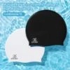 Extra Large Swim Cap Swimming Hat Non-Slip Design High Elastic Waterproof Hair Protection Swim Cap For Adults Black