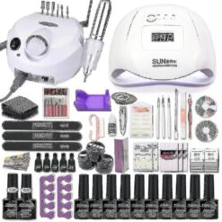 35000rpm Nail Art Kit With 120w/54w Led Nail Lamp 40/30/20/10 Colors Uv Polishing Gel Polishing Nail Art Kitcombo3- Ruikalucky