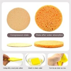30Pcs Glow Up Pads - Turmeric & Kojic Acid Skin Care Pads, Natural Compressed Sponge For Face And Back Cleansing Exfoliating
