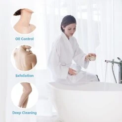 Large Shower Sponge Body Scrubber Mesh Pouf For Men And Women, Set Of 4 (white) -Cosmetics Promotion Store 1490009178 max