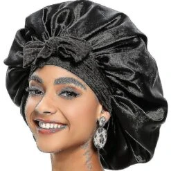 Silk Bonnet Satin Bonnet For Sleeping Bonnet With Tie Band Night Cap_c -Cosmetics Promotion Store 1490524485 max