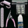 Nail Art Kits Accessories Natural Acrylic French Tips Nail Art Glue Cutter Polish File Tools Set