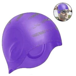 Swim Cap For Women And Men With Average Or Large Heads,purple