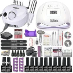 -35000rpm Nail Art Kit With 120w/54w Led Nail Lamp 40/30/20/10 Colors Uv Polishing Gel Polishing Nail Art Kitcombo3- -Cosmetics Promotion Store 1499465547 max