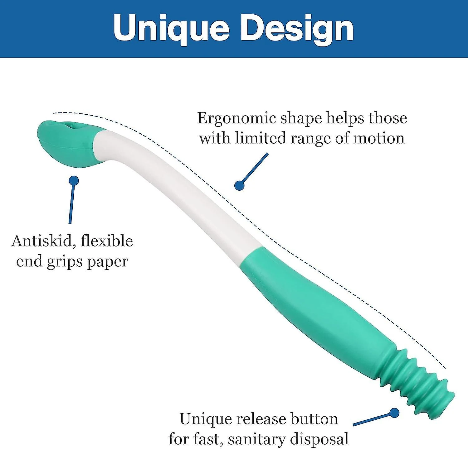 Long Reach Comfort Wipe Toilet Aids Tools, Bottom Wiper For Fat People, Disabled, Elderly, Pregnant, Surgery Recovery 1 Pcs 1 Long Reach Comfort Wipe Toilet Aids Tools, Bottom Wiper For Fat People, Disabled, Elderly, Pregnant, Surgery Recovery 1 Pcs