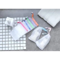 Soap Bag Soft For Shower, Soap Pouch Saver With Drawstring For Foaming And Drying,Hangable (7 Pcs Mesh Soap Bag)
