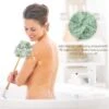Toem Loofah Back Scrubber For Shower|Bamboo Charcoal Fiber Infused-Green
