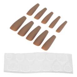 10pcs Press On Nails Coffin Fake Nails Tips Extra Long Coffin Glossy Fake Artificial Nails Manicure Decoration For WomenN5355-04