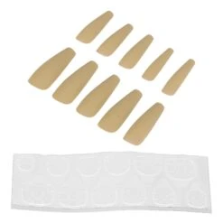 10pcs Press On Nails Coffin Fake Nails Tips Extra Long Coffin Glossy Fake Artificial Nails Manicure Decoration For WomenN5355-02