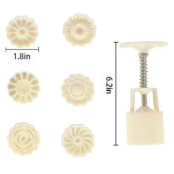 7 Pieces Bath Bomb Mold Set Includes 1 Pieces Bath Bombs Press And 6 Pieces Different Stamps For Making Bath Bombs, Diy Moon Cake Mold Kit -Cosmetics Promotion Store 1513883623 max