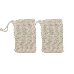 2 Pack Soap Exfoliating Cotton And Linen Soap Bag Natural Soap Saver Foaming Net Handmade Soap Storage Bag Pouch