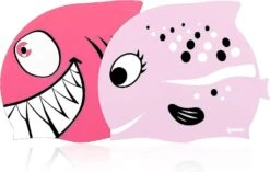 2pcs Shark Kids Waterproof Silicone Swim Cap (light Pink Polka Dot Fish + Big Mouth Pink Whitetooth Shark) -Cosmetics Promotion Store 1514290535 max