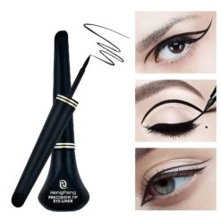 Black Liquid Eyeliner, Waterproof, Fade-proof Eye Makeup, Easy-to-apply Liner Brush, Liquid Eyeliner For Precise Definition
