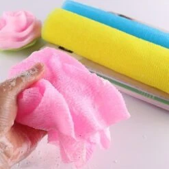 4 Pcs Beauty Skin Bath Wash Towel Long Exfoliating Nylon Bath Cloth Towel, 35 Inches, Yellow+blue+green+pink-xinhan -Cosmetics Promotion Store 1533863068 max