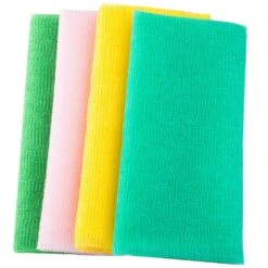 4pcs Household Exfoliating Bath Cloth Skin-friendly Nylon Shower Washcloth Body Scrubber