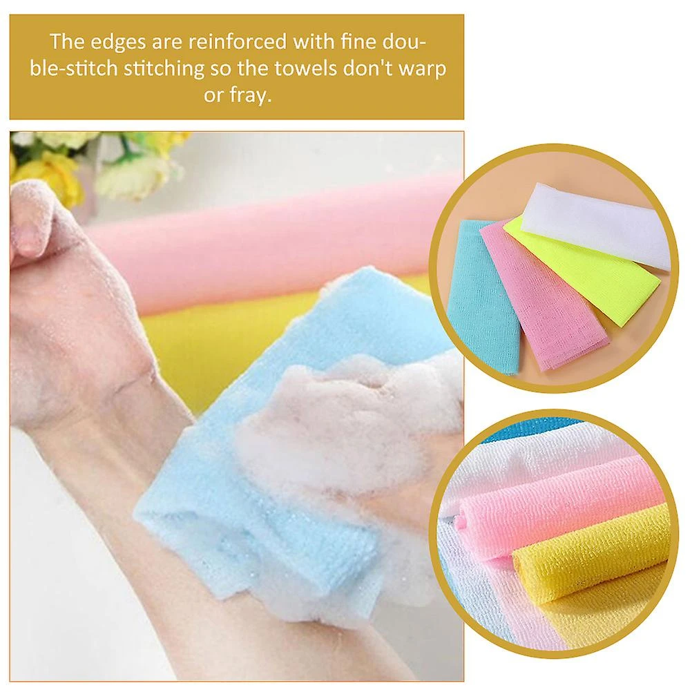 4pcs Household Exfoliating Bath Cloth Skin-friendly Nylon Shower Washcloth Body Scrubber 3 4pcs Household Exfoliating Bath Cloth Skin-friendly Nylon Shower Washcloth Body Scrubber - Image 3