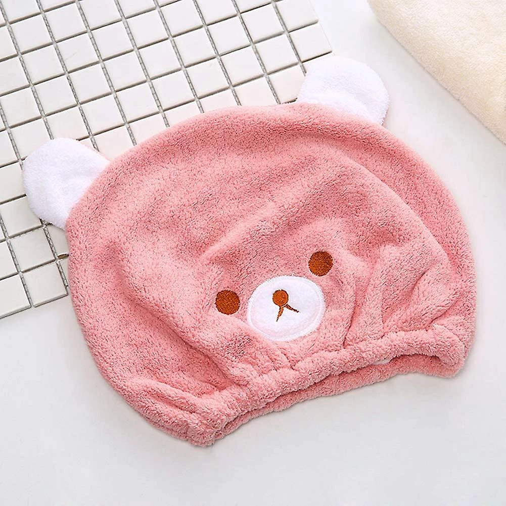 Kids Super Absorbent Dry Hair Cap Quick Drying Wrap Towel Hat Cartoon Bear Head Towel Cap 1 Kids Super Absorbent Dry Hair Cap Quick Drying Wrap Towel Hat Cartoon Bear Head Towel Cap