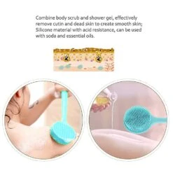 Shower Brush Silicone Bath Body Brush - Back Scrubber For Shower Back Brush Long Handle For Shower Skin Exfoliating Brush Body With Soft Bristles Back -Cosmetics Promotion Store 195639322 max