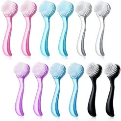 12pcs Facial Cleansing Brush Soft Bristle Face Brush Scrub Exfoliating
