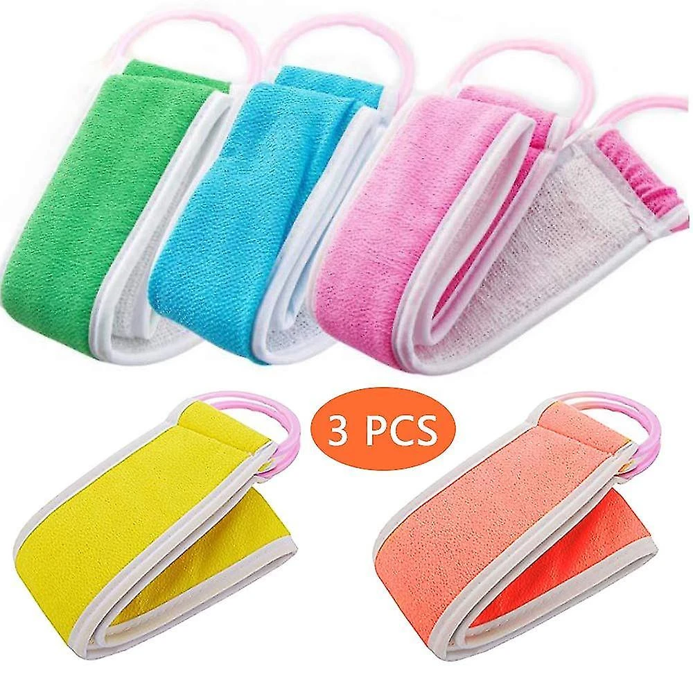 3pcs Loofahs Back Scrub Loofah Shower Exfoliator Double Sided Scrub Strap Body Bath Sponge 3 3pcs Loofahs Back Scrub Loofah Shower Exfoliator Double Sided Scrub Strap Body Bath Sponge - Image 3