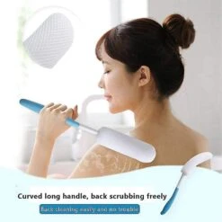 Long Anti-slip Curve Handled Bath Body Brush, Easy Reach For Seniors, Suitable For Elderly/pregnant Aid Bathing & Shower -Cosmetics Promotion Store 218462532 max 1