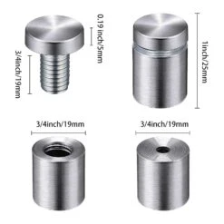 25 Packs Advertising Screws Standoff Mounts Glass Acrylic Nail For Glass Artwork And Sign Displays