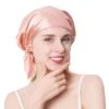 Silky Satin Sleeping Cap Night With Elastic Ribbon For Women Long Hair Care