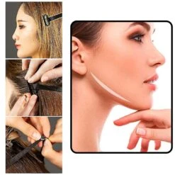 Face Lift Patch Reusable Face Lift Tape Instant Lift Band Invisible Hairpin Black