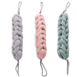 3pcs Double Head Hanging Bath Towel Bath Sponge Bath Ball Shower Back Scrubber Soap Sponge Massage Sponge