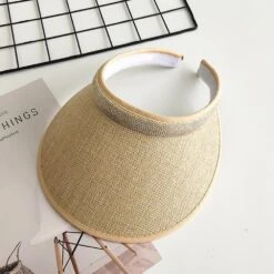 Slip-on Visor Sunhat For Adult And Kid Cotton-linen Cloth Covered Twill Cap Childrens