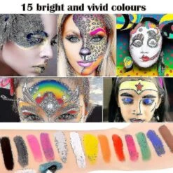 Body Children's Make-up Colours, 15 Colours Make-up Palette 2 Pens + 4 Templates Children's Face Paint Set For Children Parties And Carnival Face Pain -Cosmetics Promotion Store 307283326 max