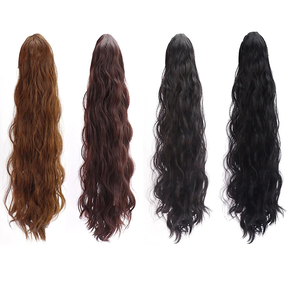 Women's Wigs Ponytail Natural Long Curly Hair False Ponytail Braids Fake Hair Grab Clip Natural Black 3 Women's Wigs Ponytail Natural Long Curly Hair False Ponytail Braids Fake Hair Grab Clip Natural Black - Image 3