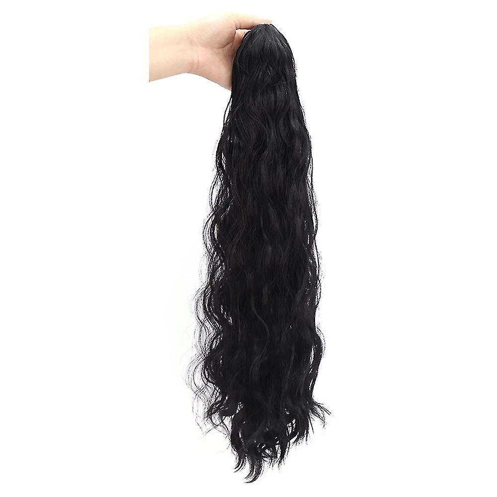 Women's Wigs Ponytail Natural Long Curly Hair False Ponytail Braids Fake Hair Grab Clip Natural Black 2 Women's Wigs Ponytail Natural Long Curly Hair False Ponytail Braids Fake Hair Grab Clip Natural Black - Image 2