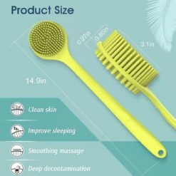 Body Bath Back Brush, Silicone Long Handle Double Sided Shower Brush With Ultra Soft Bristles For Men And Women -Cosmetics Promotion Store 372831230 max