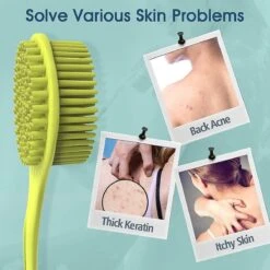 Body Bath Back Brush, Silicone Long Handle Double Sided Shower Brush With Ultra Soft Bristles For Men And Women -Cosmetics Promotion Store 372831307 max