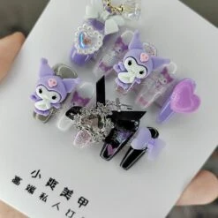 Kawaii Sanrioed False Nail Y2k Kuromi Anime Cinnamoroll My Melody Fake Nails Design Sticker Tips Manicure Accessories Girls Gift M -Cosmetics Promotion Store 665725253 max