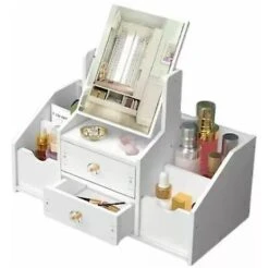 Desktop Cosmetic Mirror Drawer Style Mirror Table Mirror With Storage Box