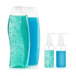 24 Pack 3.4oz/100ml Transparent Travel Bottles Pump Bottle Lot Dispenser Bottle , Massa Oil, S