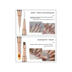 5pcs Double Head Nail Art Uv Gel Extension Brushes Painting Tools French Stripe Drawing Liner Pen M -Cosmetics Promotion Store 721934776 max