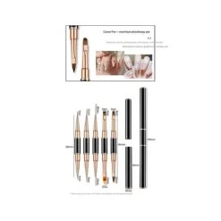 5pcs Double Head Nail Art Uv Gel Extension Brushes Painting Tools French Stripe Drawing Liner Pen M