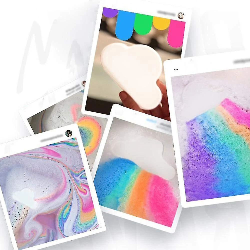 Wabjtam Rainbow Cloud Bath Bomb, Float On Water&release Vivid Rainbow Color, Moisturize Dry Skin,good For Bubble & Spa Bath (4-pack) 3 Wabjtam Rainbow Cloud Bath Bomb, Float On Water&release Vivid Rainbow Color, Moisturize Dry Skin,good For Bubble & Spa Bath (4-pack) - Image 3