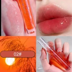 Shimmer Lip Gloss Oil Moisturizing Transparent Water Mirror Lip Glaze Waterproof