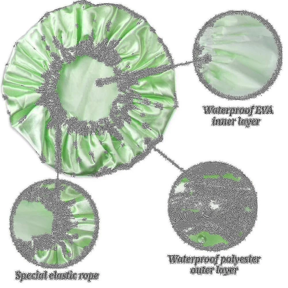 4 Pack Shower Caps For Women, Double Waterproof Layers Shower Cap 4 4 Pack Shower Caps For Women, Double Waterproof Layers Shower Cap - Image 4