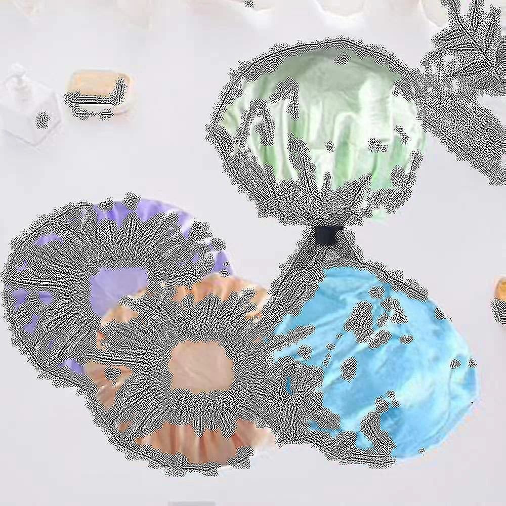 4 Pack Shower Caps For Women, Double Waterproof Layers Shower Cap 3 4 Pack Shower Caps For Women, Double Waterproof Layers Shower Cap - Image 3