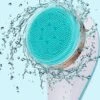 Usb Rechargeable Bath Brush Silicone Back Scrubber Body Cleaning Blue