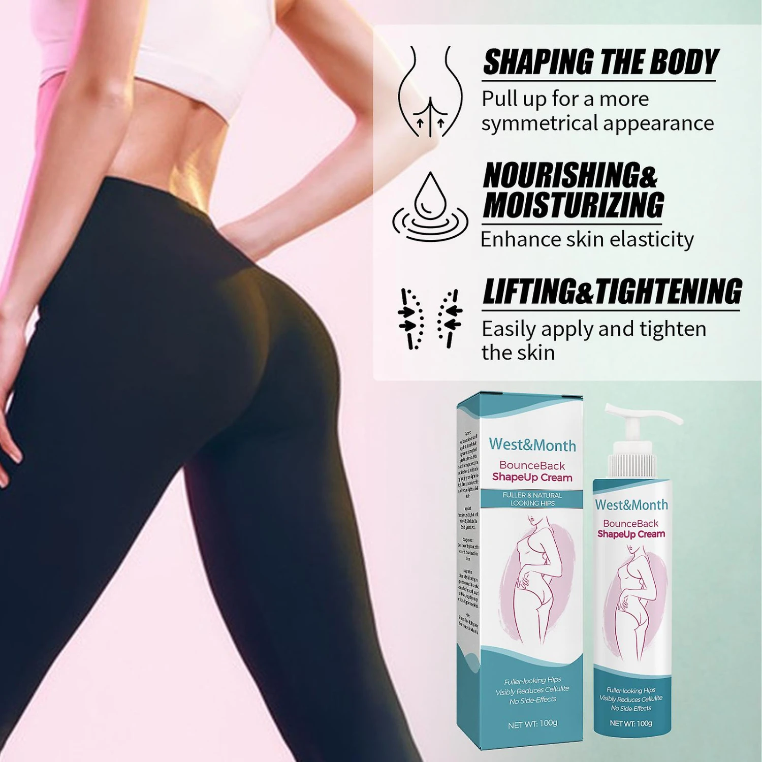 Hip Firming Lifting Cream Elasticity Plants Extract No Irritation Shaping Cream For Women Female Hips Massage 3 Hip Firming Lifting Cream Elasticity Plants Extract No Irritation Shaping Cream For Women Female Hips Massage - Image 3