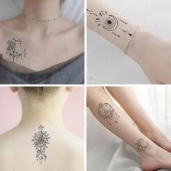 30sheet Temporary Tattoo Sticker Moon Lotus Body Art Arm Tattoos Waterproof Flowers Tattoos Sticker -Cosmetics Promotion Store 873715648 max